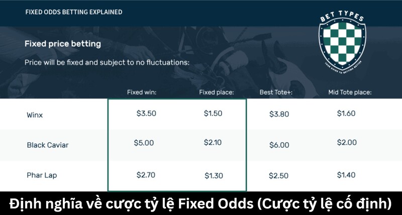 Định nghĩa về cược tỷ lệ Fixed Odds (Cược tỷ lệ cố định)